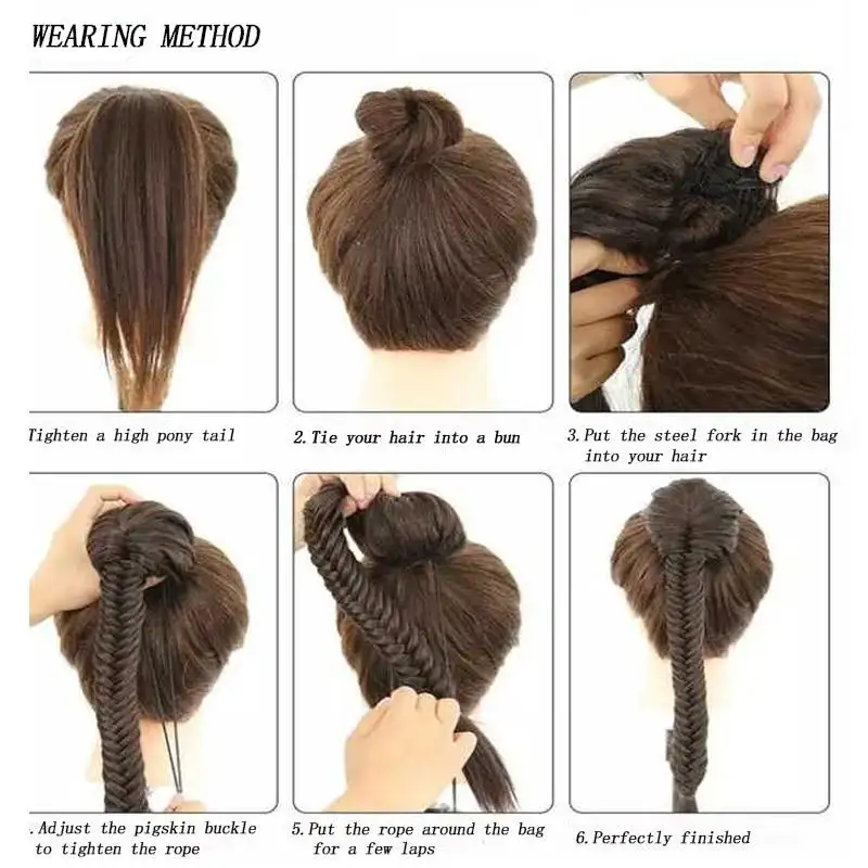 Synthetic Drawstring Braided Fishtail Ponytail Hairpiece - Image 7