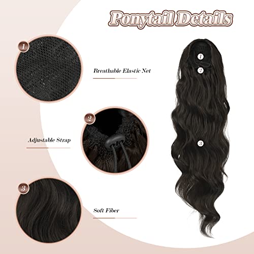 Synthetic Drawstring Ponytail - 24 inch - Image 15