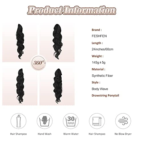 Synthetic Drawstring Ponytail - 24 inch - Image 20