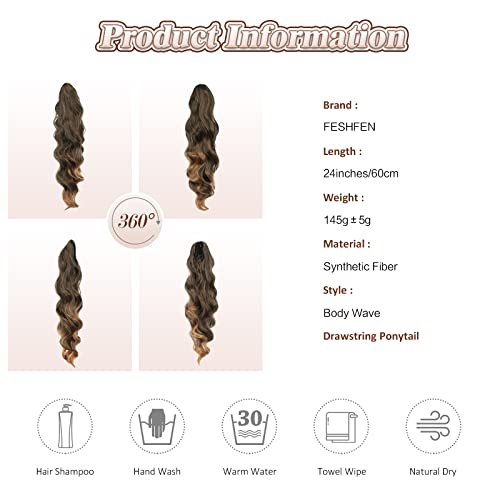 Synthetic Drawstring Ponytail - 24 inch - Image 25