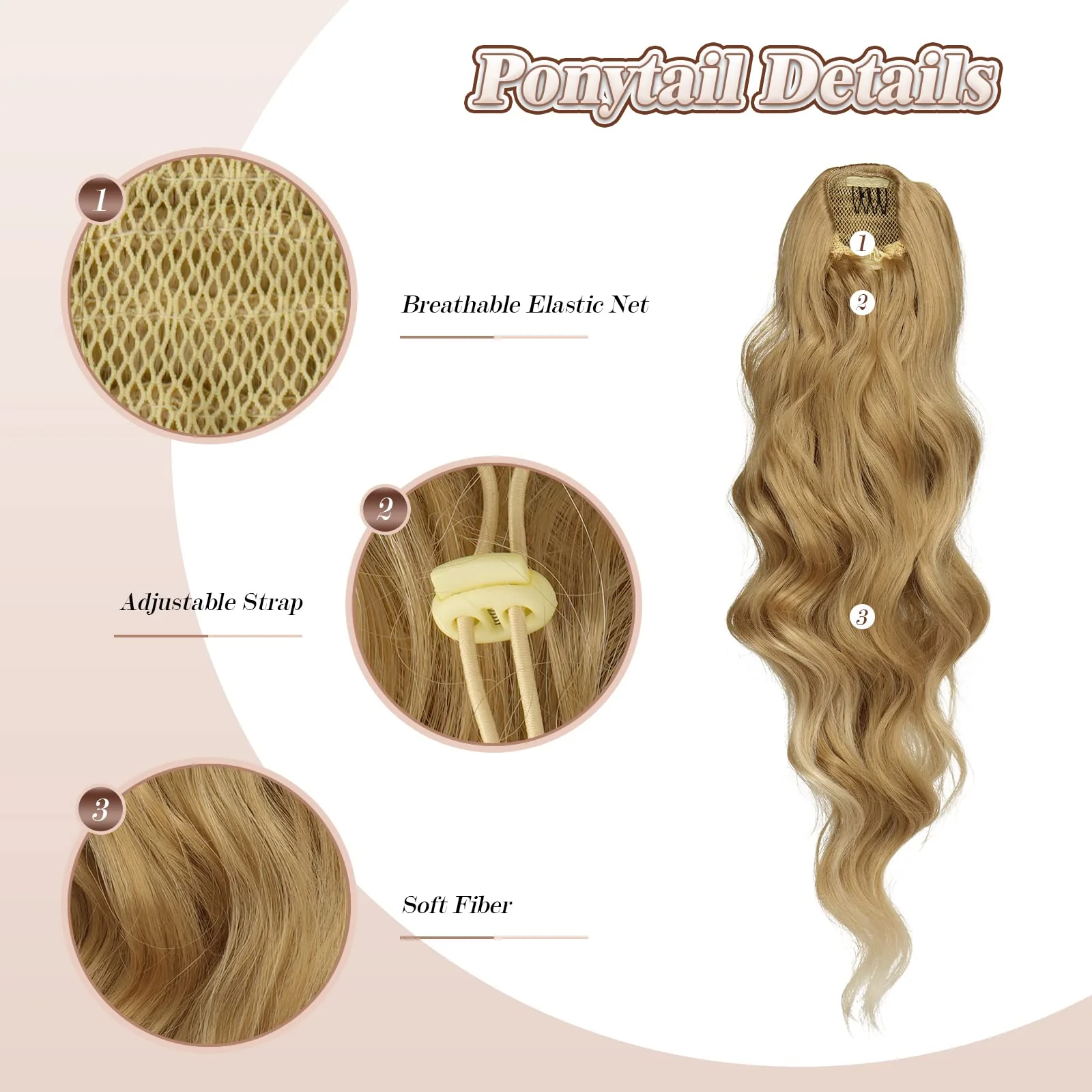 Synthetic Drawstring Ponytail - 24 inch - Image 33