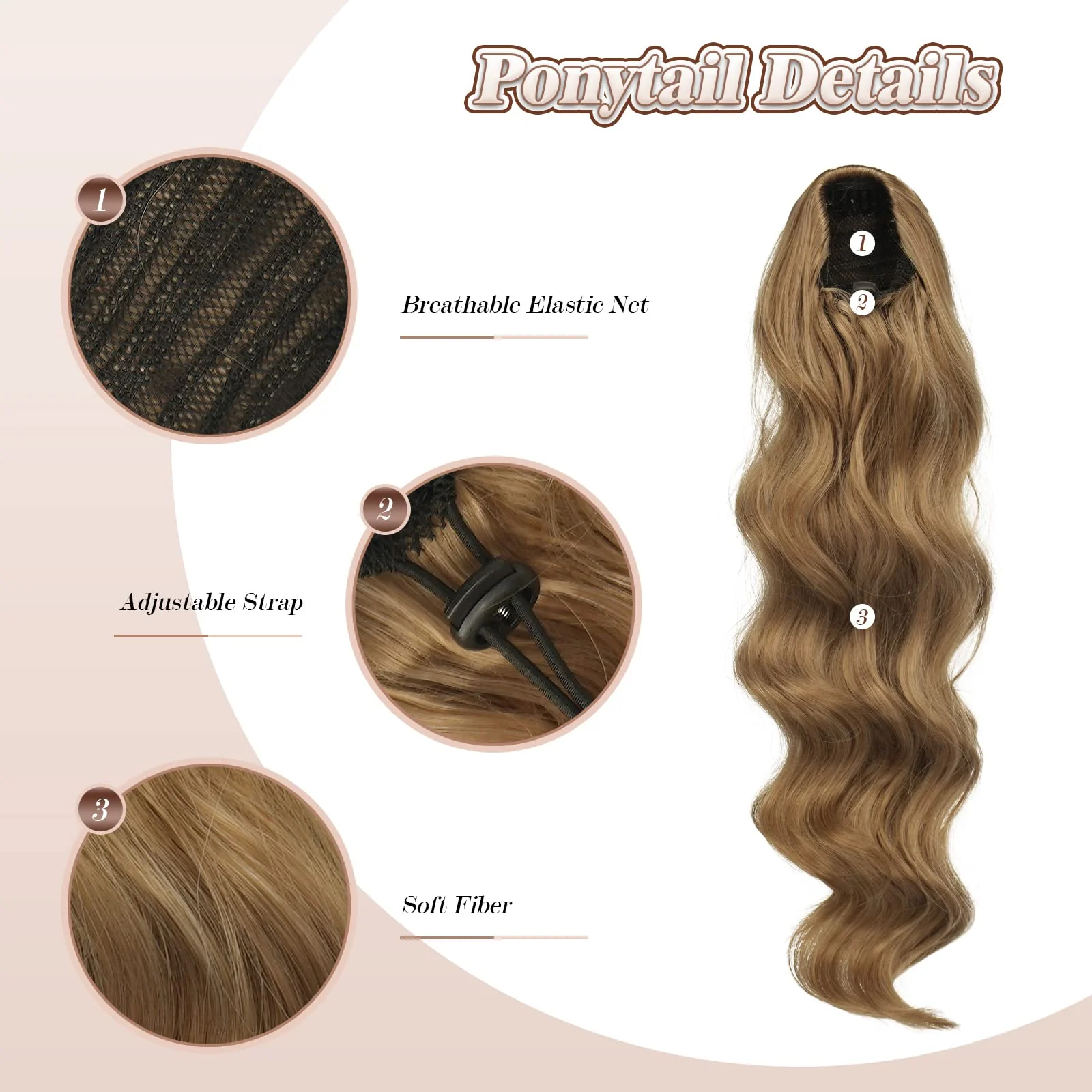 Synthetic Drawstring Ponytail - 24 inch - Image 36
