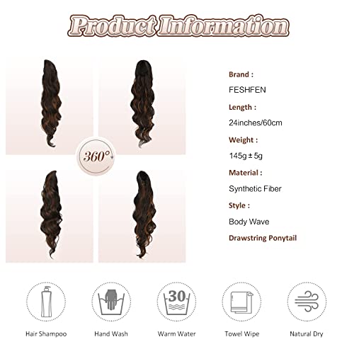 Synthetic Drawstring Ponytail - 24 inch - Image 41