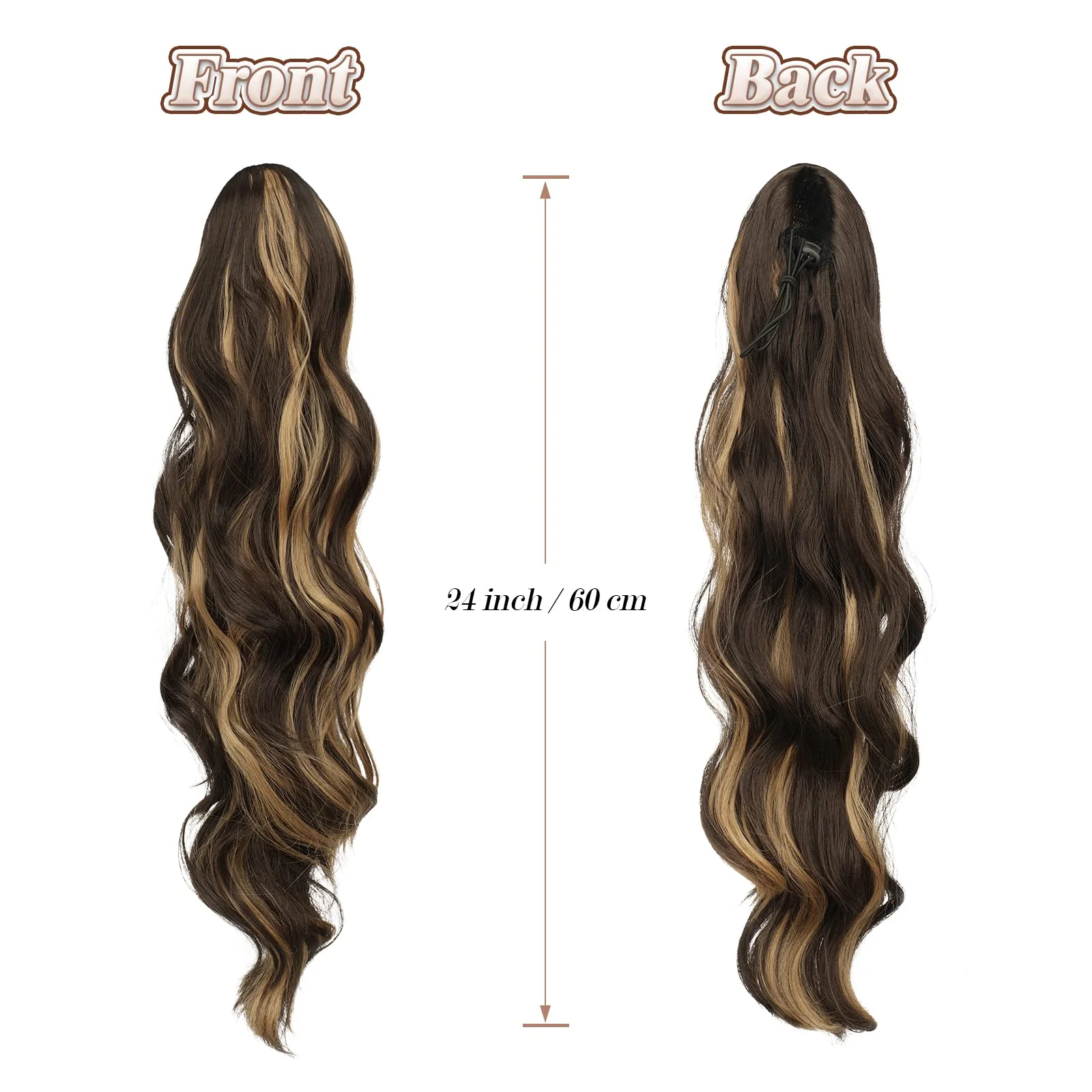 Synthetic Drawstring Ponytail - 24 inch - Image 43