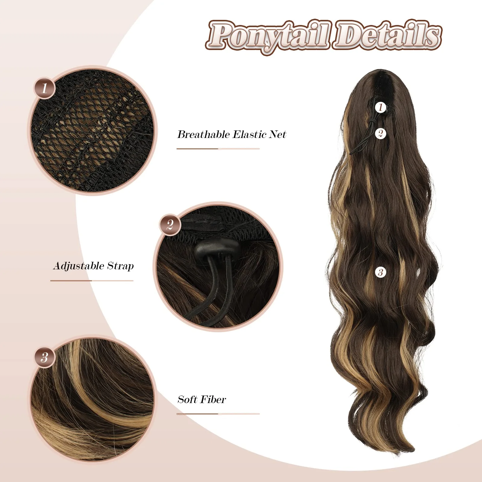 Synthetic Drawstring Ponytail - 24 inch - Image 44