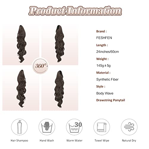Synthetic Drawstring Ponytail - 24 inch - Image 5
