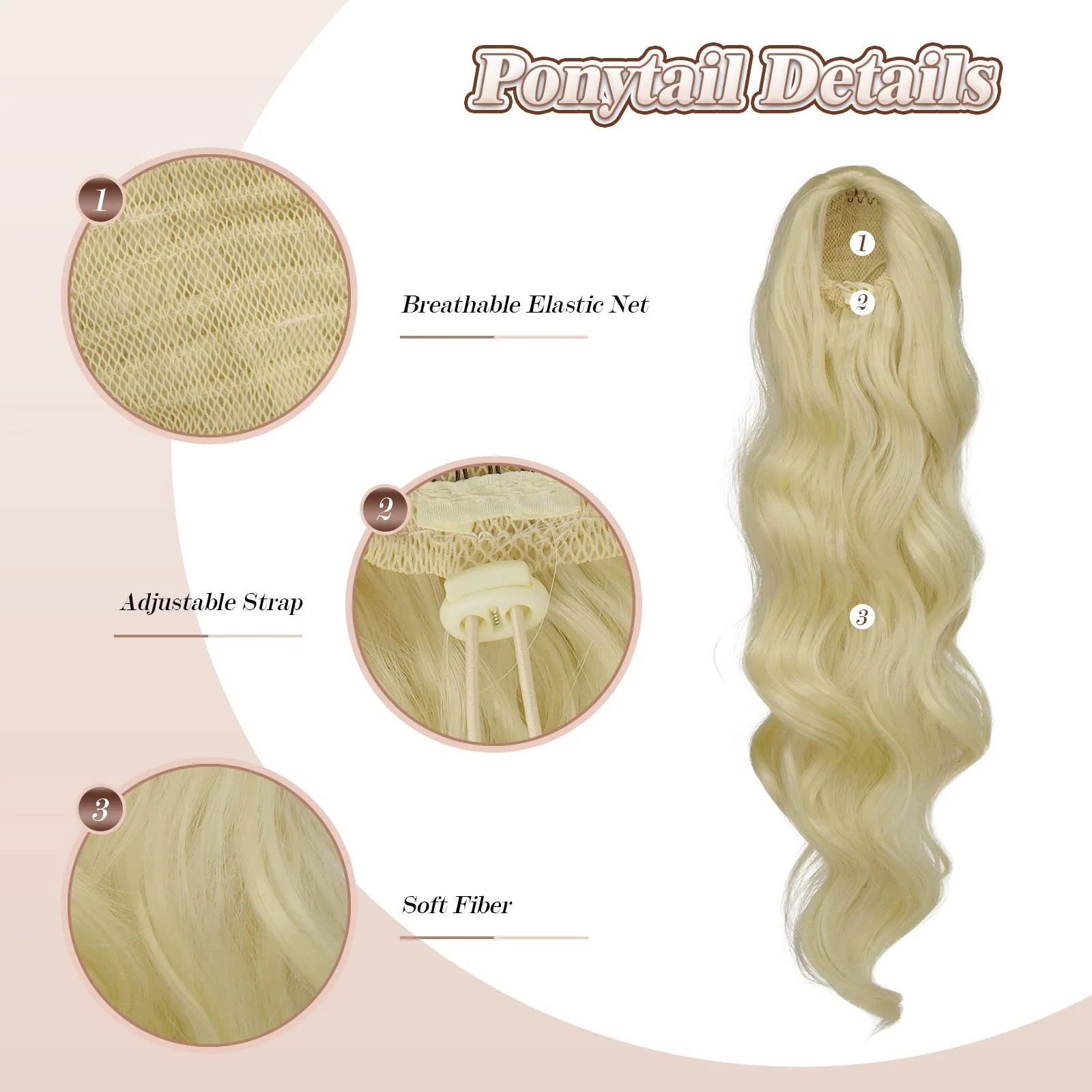 Synthetic Drawstring Ponytail - 24 inch - Image 50