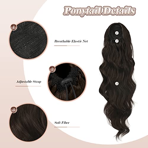 Synthetic Drawstring Ponytail - 24 inch - Image 54