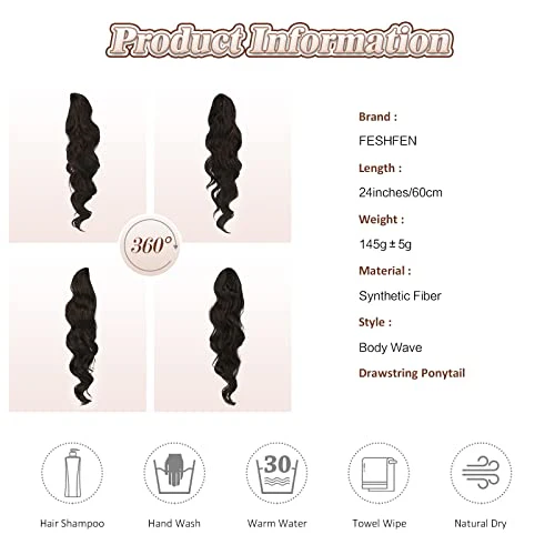 Synthetic Drawstring Ponytail - 24 inch - Image 55