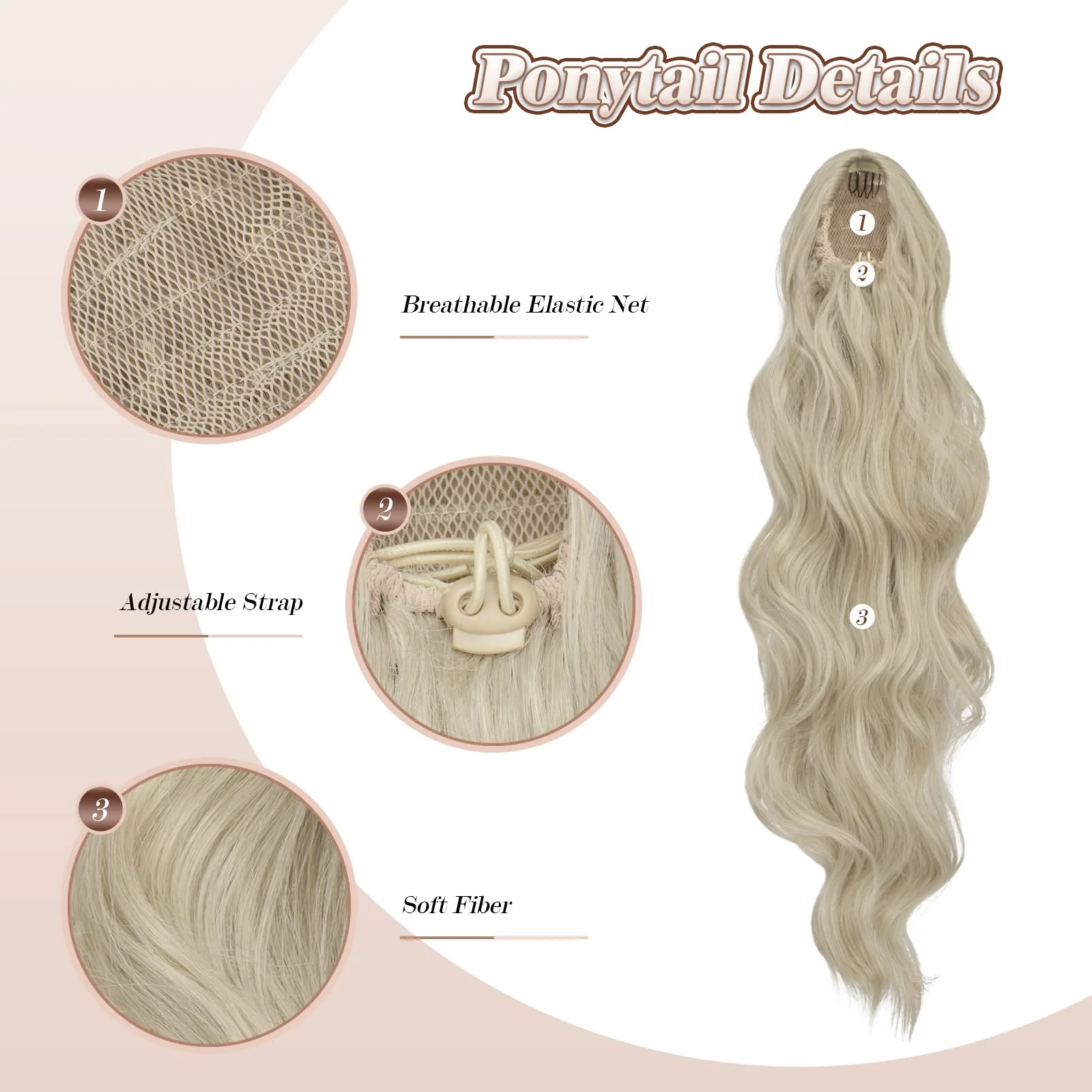 Synthetic Drawstring Ponytail - 24 inch - Image 9