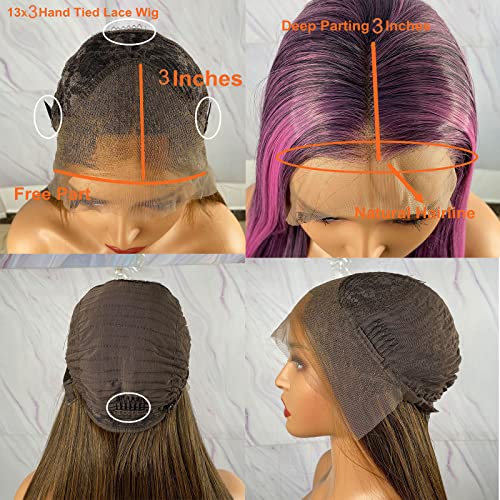 Synthetic Lace Front Wig with Blonde Highlights - Image 10