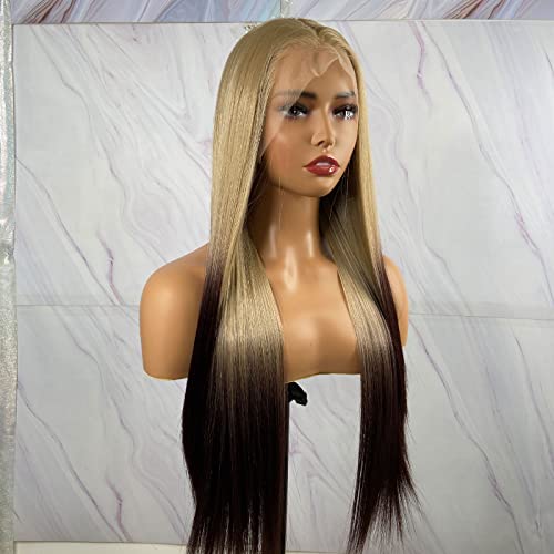 Synthetic Lace Front Wig with Blonde Highlights - Image 102