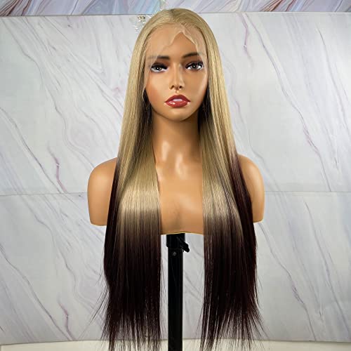 Synthetic Lace Front Wig with Blonde Highlights - Image 103