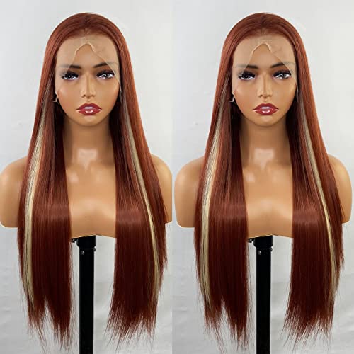 Synthetic Lace Front Wig with Blonde Highlights - Image 104