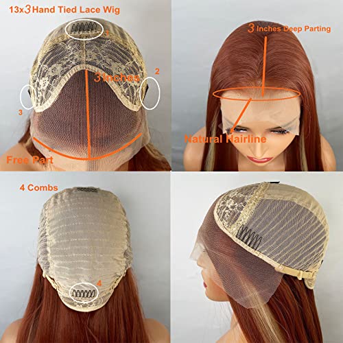 Synthetic Lace Front Wig with Blonde Highlights - Image 106