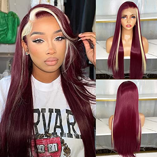 Synthetic Lace Front Wig with Blonde Highlights - Image 116