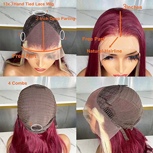 Synthetic Lace Front Wig with Blonde Highlights - Image 118