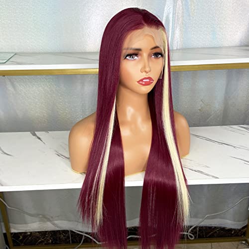 Synthetic Lace Front Wig with Blonde Highlights - Image 121