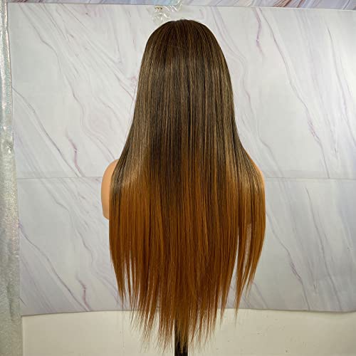 Synthetic Lace Front Wig with Blonde Highlights - Image 23
