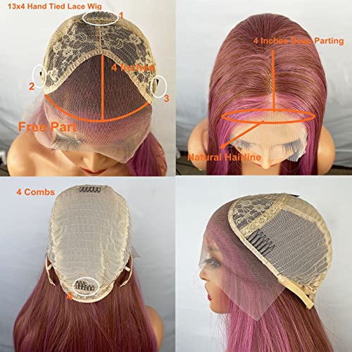 Synthetic Lace Front Wig with Blonde Highlights - Image 29