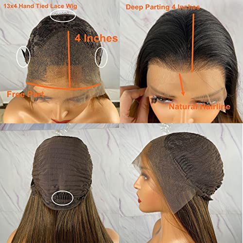Synthetic Lace Front Wig with Blonde Highlights - Image 35