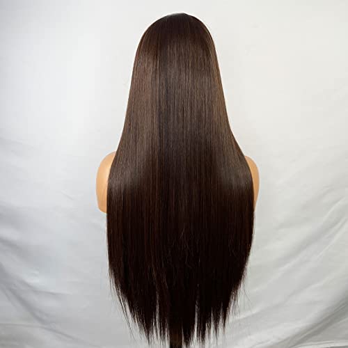 Synthetic Lace Front Wig with Blonde Highlights - Image 4