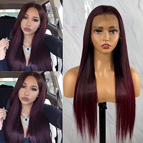 Synthetic Lace Front Wig with Blonde Highlights - Image 40