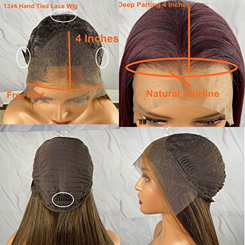 Synthetic Lace Front Wig with Blonde Highlights - Image 42
