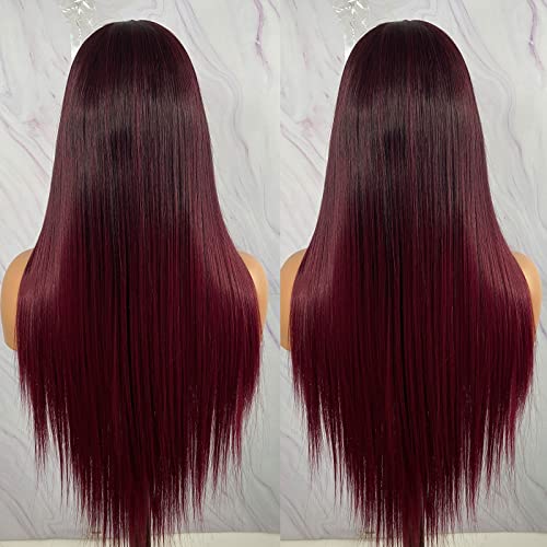 Synthetic Lace Front Wig with Blonde Highlights - Image 43