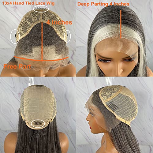 Synthetic Lace Front Wig with Blonde Highlights - Image 49