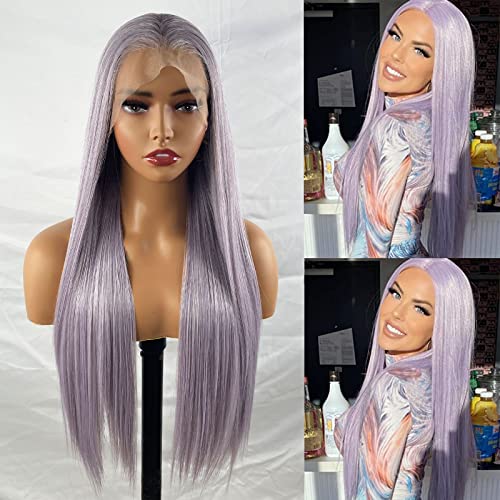 Synthetic Lace Front Wig with Blonde Highlights - Image 53