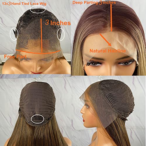 Synthetic Lace Front Wig with Blonde Highlights - Image 69