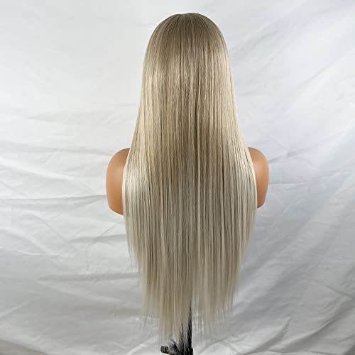 Synthetic Lace Front Wig with Blonde Highlights - Image 78