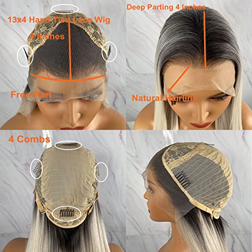 Synthetic Lace Front Wig with Blonde Highlights - Image 81