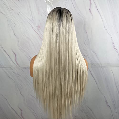 Synthetic Lace Front Wig with Blonde Highlights - Image 83