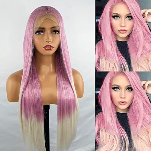 Synthetic Lace Front Wig with Blonde Highlights - Image 85