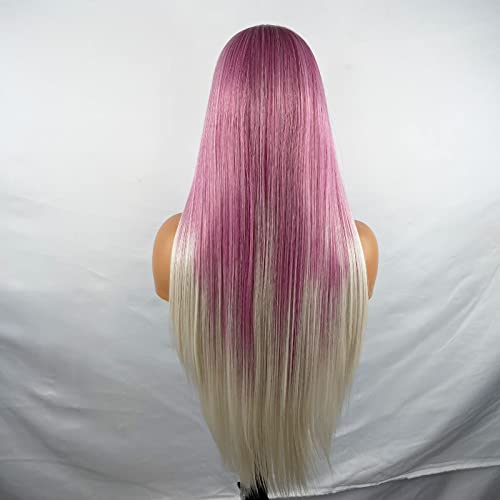 Synthetic Lace Front Wig with Blonde Highlights - Image 88