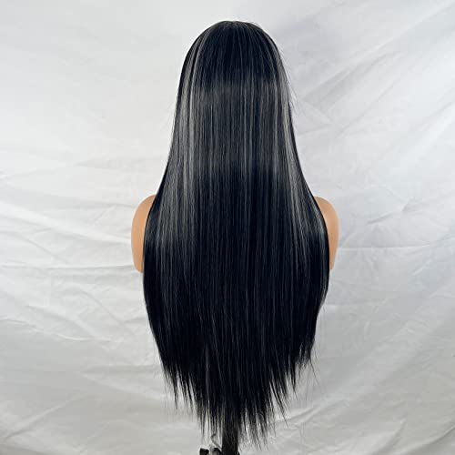 Synthetic Lace Front Wig with Blonde Highlights - Image 95