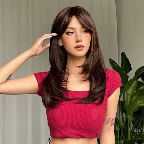 Synthetic Layered Hair with Highlighted Bangs - Image 2