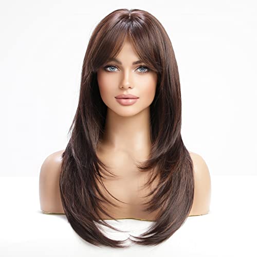 Synthetic Layered Hair with Highlighted Bangs - Image 3