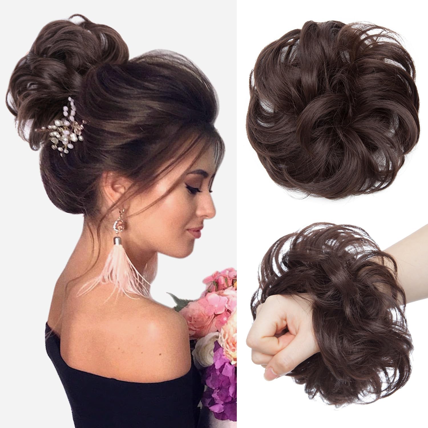 Synthetic Messy Bun Hair Piece for Women - Image 102