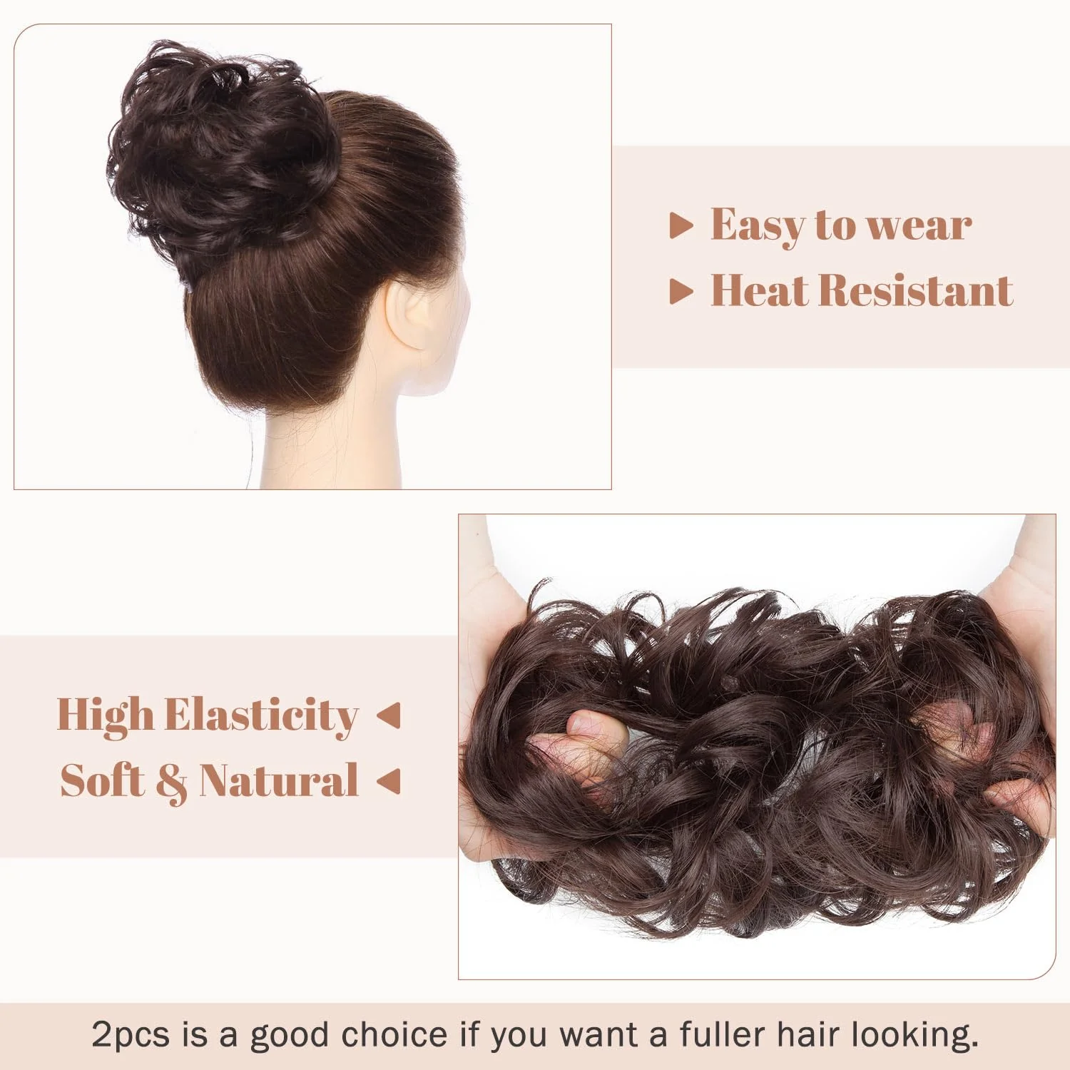 Synthetic Messy Bun Hair Piece for Women - Image 104