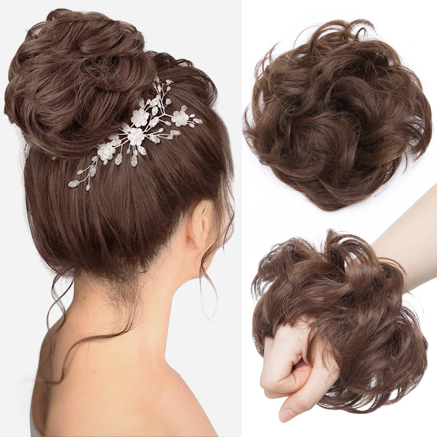 Synthetic Messy Bun Hair Piece for Women - Image 117