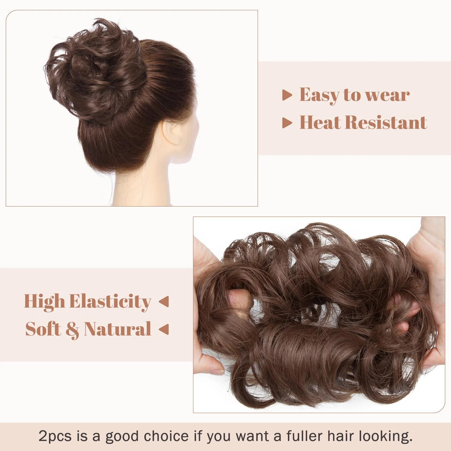 Synthetic Messy Bun Hair Piece for Women - Image 120