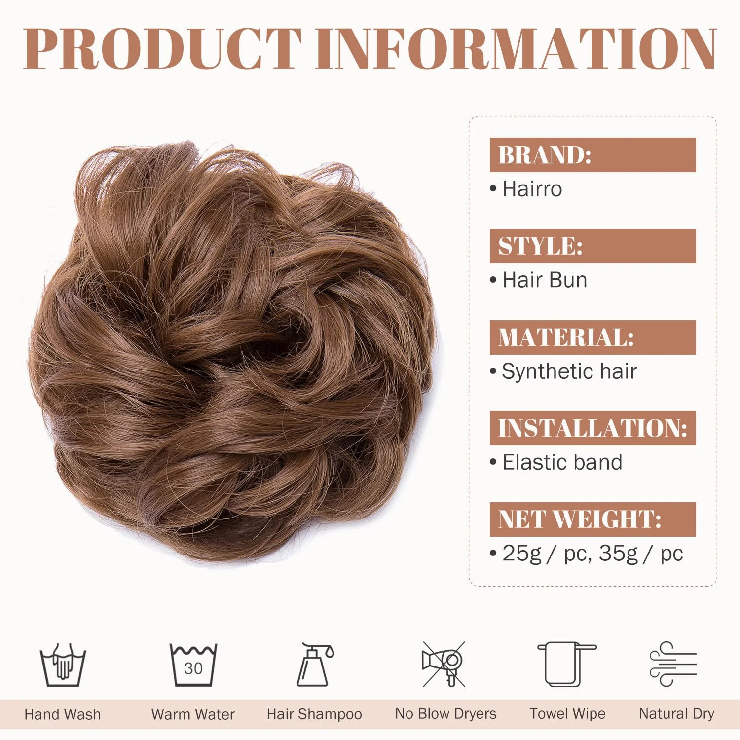 Synthetic Messy Bun Hair Piece for Women - Image 123