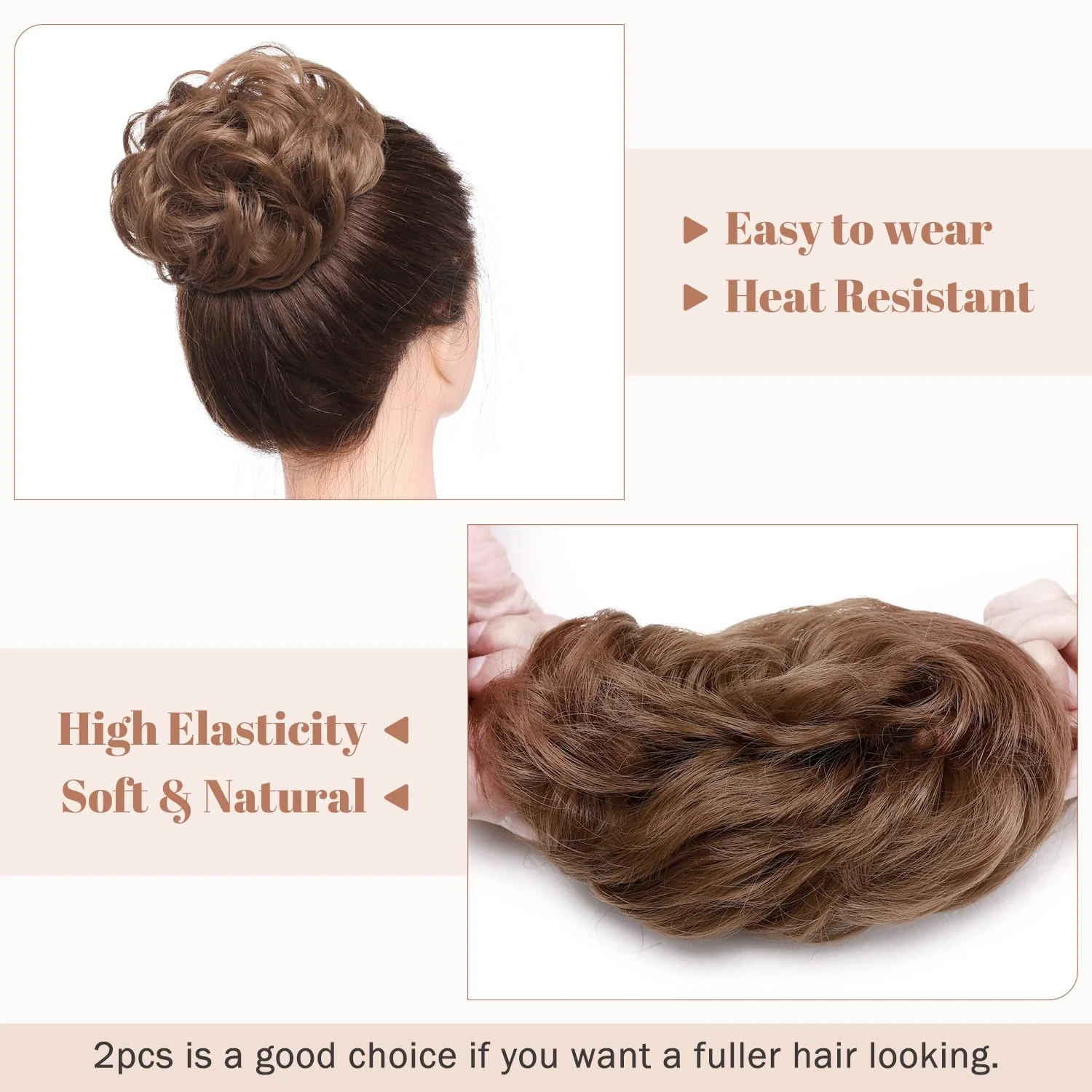 Synthetic Messy Bun Hair Piece for Women - Image 124