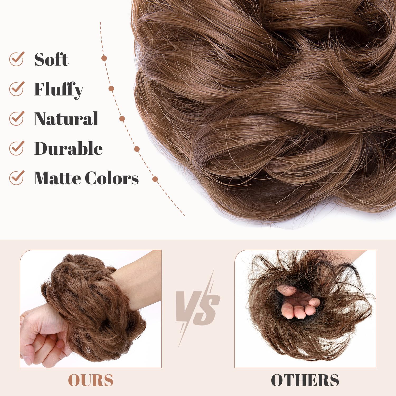 Synthetic Messy Bun Hair Piece for Women - Image 125