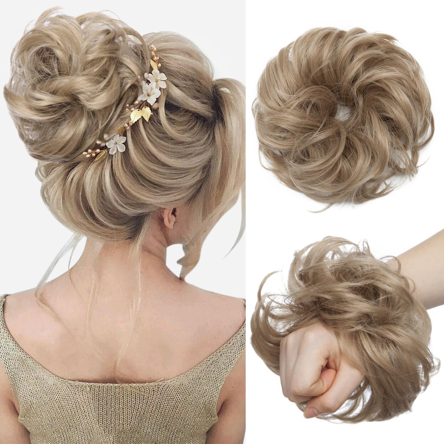 Synthetic Messy Bun Hair Piece for Women - Image 32
