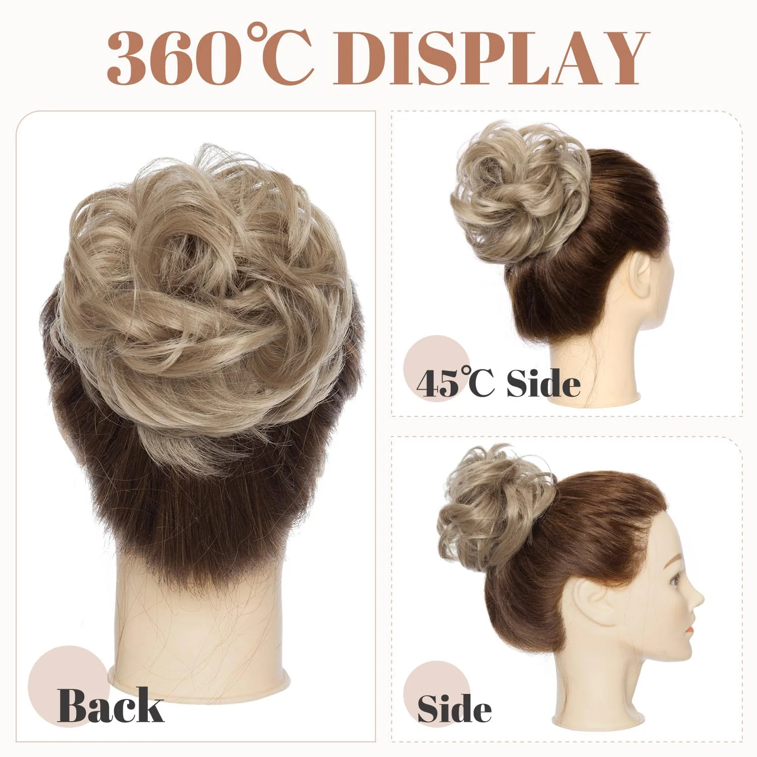 Synthetic Messy Bun Hair Piece for Women - Image 35