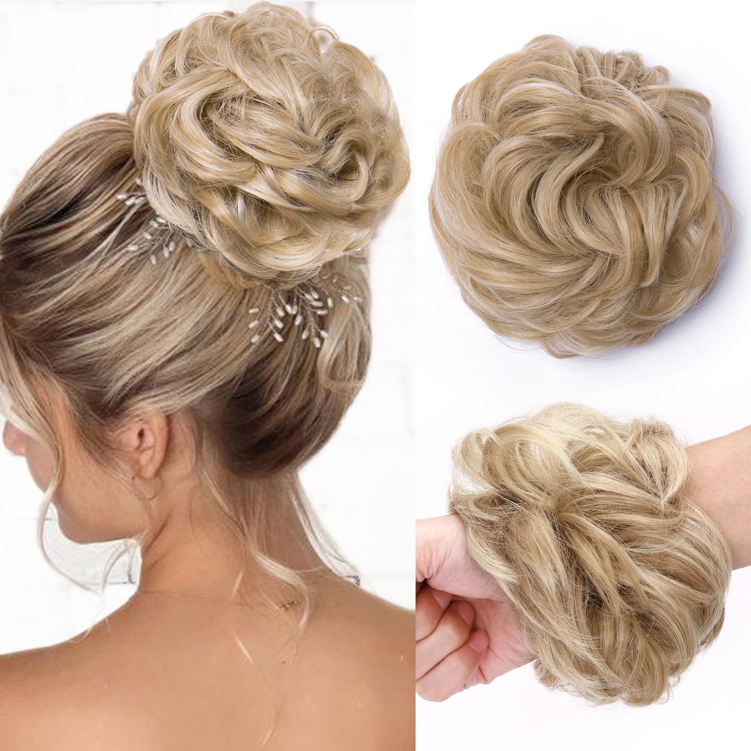 Synthetic Messy Bun Hair Piece for Women - Image 37